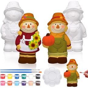 Seenelling 2 Pack Winter Gnomes Ready to Paint Your Own Gnome Statues 4'' DIY Winter Unpainted Ceramics Figurines Kit Blank Paintable Ceramics for Art Crafts Winter Christmas Decor in Kuwait