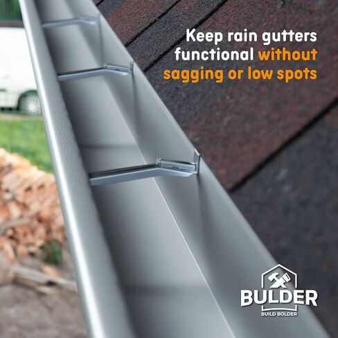 Quick Screw 6 Inch Gutter Hangers - 50 Pack - Gutter Brackets 6 Inch with Bonus 6 Inch Drill Bit - Hidden Bracket Clips with Pre-Assembled Screw - Fix Sagging Rain Gutters in Kuwait