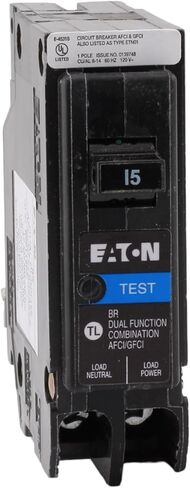 CUTLER-HAMMER BRP115DF 15 Amp Single Pole Dual Function Circuit Breaker - AFCI/GFCI Protection, 120 Volt, Plug-On Neutral, UL Listed (1) in Saudi Arabia