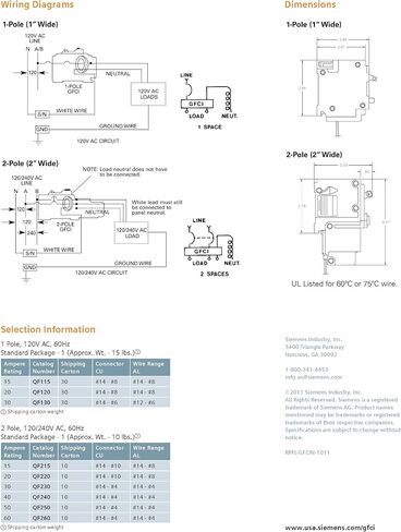 Siemens QF215H 15-Amp Double Pole 120/240-Volt type QPF Ground Fault Circuit Interrupter in Saudi Arabia