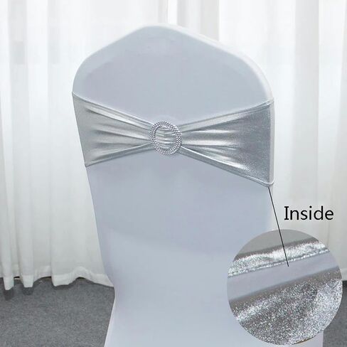 كرسي SASH ، 10pcs/Lot Chair Sashes Decoration Cover Band for Party Decor (Silver) in Kuwait