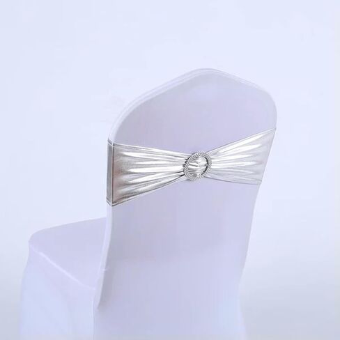 كرسي SASH ، 10pcs/Lot Chair Sashes Decoration Cover Band for Party Decor (Silver) in Kuwait