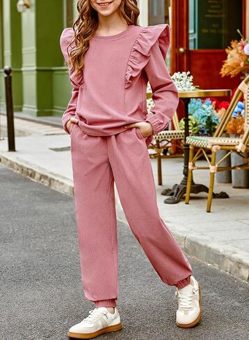 Blibean Girls 2025 Fall Cloths مجموعات الأطفال ملابس العرق الحجم 6-15 سنة in Saudi Arabia