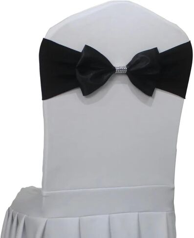 كرسي SASH ، 10pcs/50pcs ساتان كرسي SASH مرنة SPANDEX BOW BAND لزخارف فندق مأدبة (Blue Blue ، 50pcs) in Saudi Arabia
