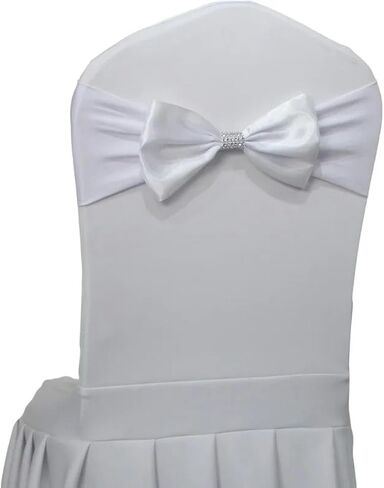 كرسي SASH ، 10pcs/50pcs ساتان كرسي SASH مرنة SPANDEX BOW BAND لزخارف فندق مأدبة (Blue Blue ، 50pcs) in Saudi Arabia