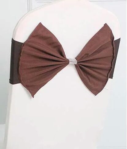 كرسي SASH ، 20 قطعة مرونة تمتد مع دنة مع Polyester Bow Hotel Party Tie (Burgundy) in Kuwait