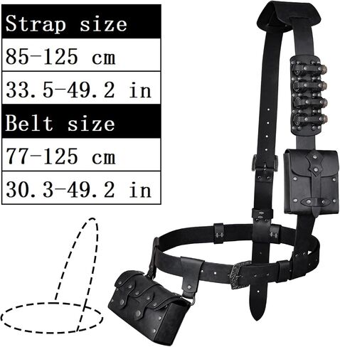 HiiFeuer 7 PCs Medieval Baldric Tactical Belt Accessories Renaissance Faux Leather Belt Bag Alchemy Bottle Holder for Cosplay in Saudi Arabia