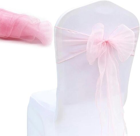 Chair sash,10pcs Chair Sashes Knot Bands for Banquet Event Decoration Home Textile Cover(Lavender) in Kuwait