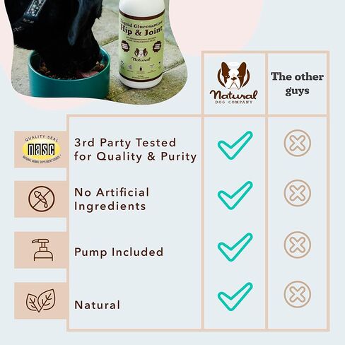 Natural Dog Company Healthy Joints, Skin and Coat Bundle for Dogs, Includes (1) 16 oz Bottle Skin and Coat Oil, (1) 16 oz Bottle Liquid Glucosamine, Food Topper, Dog's Fish Oil Supplement in Saudi Arabia