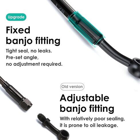 MoKitDora Stainless Steel Brake Line Oil Hose Kit for 10" Monkey Bagger Bars 1996-2013 Harley Touring Street FLHX Electra Glide FLHT No ABS, Black in Saudi Arabia