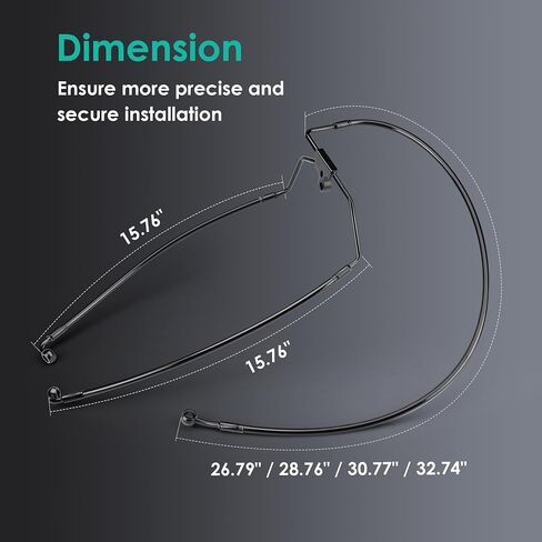 MoKitDora Stainless Steel Brake Line Oil Hose Kit for 10" Monkey Bagger Bars 1996-2013 Harley Touring Street FLHX Electra Glide FLHT No ABS, Black in Saudi Arabia