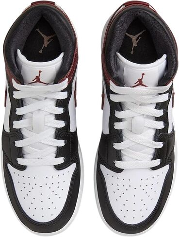 Air Jordan 1 Mid Se Big Kids 'Shoes (HF3193-102 ، White/Black/Dark Pony) in Saudi Arabia
