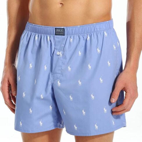 POLO RALPH LAUREN All Over Pony Player Woven Boxer Cruise Navy/Bermuda Blue Aopp LG in Saudi Arabia