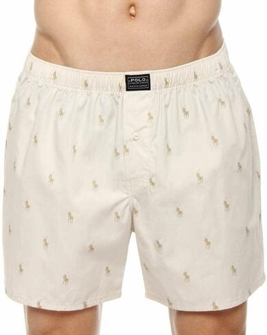 POLO RALPH LAUREN All Over Pony Player Woven Boxer Cruise Navy/Bermuda Blue Aopp LG in Saudi Arabia