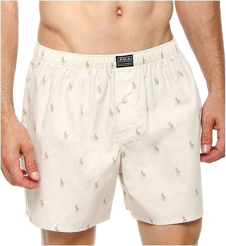 POLO RALPH LAUREN All Over Pony Player Woven Boxer Cruise Navy/Bermuda Blue Aopp LG in Saudi Arabia