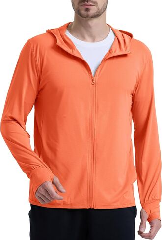 Men's UPF 50+ Sun Protection Lightweight Hoodie Jacket Full Zip Long Sleeve Hiking Fishing Outdoor Performance in Saudi Arabia