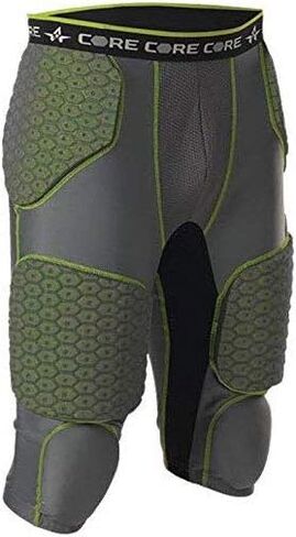 Alleson Athletic Youth Vortex Integrated 7 Pated Football Pootdle (Style 7Sipg2y) ، الفحم الصلب ، XL in Saudi Arabia