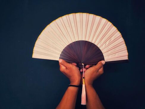 البحر الأزرق الأزرق العميق 9 بوصات قابلة للطي مع شرابة باللون الأزرق in Kuwait