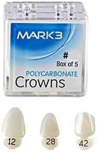 Dental Polycarbonate Temporary Crowns for Anterior & Bicuspid Teeth 1/Bx (5 Pack of Crowns) (68) in Saudi Arabia