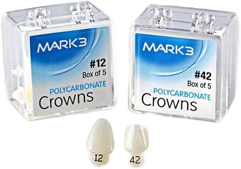 Dental Polycarbonate Temporary Crowns for Anterior & Bicuspid Teeth 1/Bx (5 Pack of Crowns) (68) in Saudi Arabia