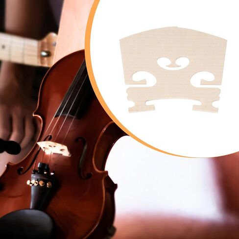 5 PCS Violin Bridge 4/4 Full Size, Finer Grade Solid Maple Violin Bridge Pre-Cut Semi Fitted Bridges Sharper Sound Volume Violins Parts for Fit Most 4/4 Violins in Kuwait