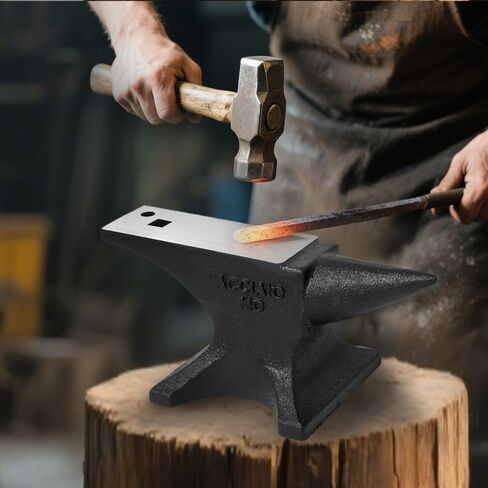 Single Horn Anvil, 110Lbs/50kg Cast Steel Anvil, High Hardness Rugged Round Horn Anvil Blacksmith, Large Countertop and Stable Base Metalsmith Tool for Bending and Shaping in Saudi Arabia