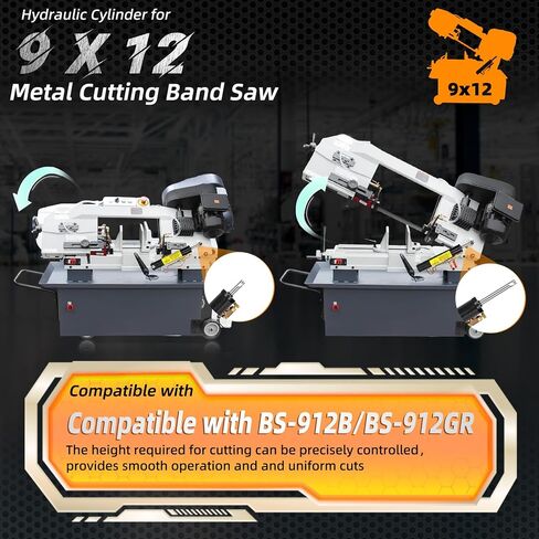 Hydraulic Cylinder for 7 x 12 Metal Cutting Band Saw, Compatible with BS-712N/BS-712R/BS-712B, Band Saw Hydraulic Cylinder, Hydraulic Downfeed Control Cylinder for Metal Bandsaw, Metal, Black in Saudi Arabia