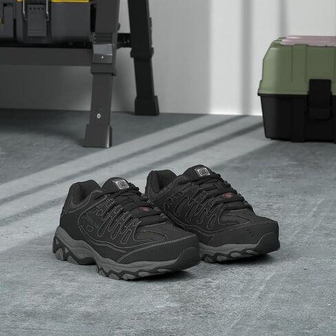 Skechers Men's Cankton Steel Toe Construction Shoe – Electrical Hazard Rated, Memory Foam, Pebble/Black, 13 in Saudi Arabia