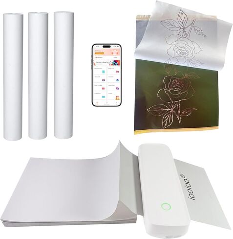 IOOIOO 300 DPI Portable Printer no Ink Inkless Bluetooth Wireless Compact Small for 8.5x11 Letter Size Thermal Paper(impresora portátil),for iPhone Android Mobile Phone Laptop PC,Home Office Travel in Saudi Arabia