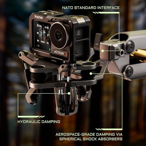 Tilta Shock Absorbing Head for Hydra Alien Mini | Titanium Gray | Compatible with GoPro & Lightweight Action Cameras | Reduces Micro Vibrations | Durable Aluminum & Rubber Construction in Saudi Arabia