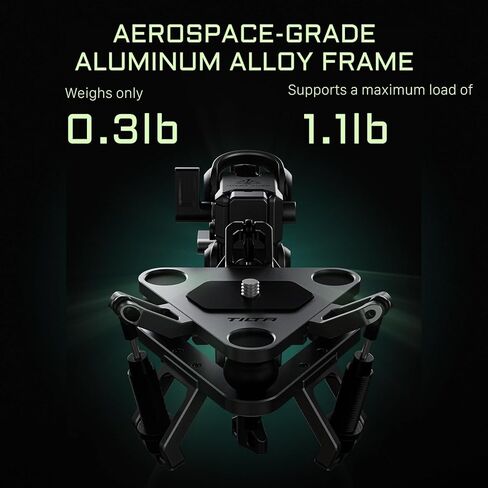 Tilta Shock Absorbing Head for Hydra Alien Mini | Titanium Gray | Compatible with GoPro & Lightweight Action Cameras | Reduces Micro Vibrations | Durable Aluminum & Rubber Construction in Saudi Arabia