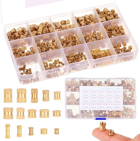 420 PCS Brass Trallentled Kit ، أحجام M2 M3 M5 ، المكسرات المحفوفة بالحرارة للإلكترونيات والآلات والطباعة ثلاثية الأبعاد in Kuwait