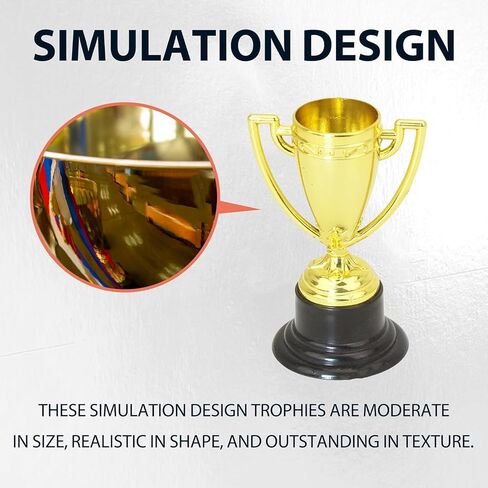 NIIIYTYB Mini Trophy Cups - Small Gold Trophies for Kids - Party Award Trophies for Sports Tournaments, Competitions and Parties in Kuwait