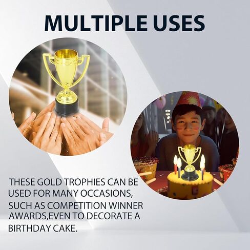 NIIIYTYB Mini Trophy Cups - Small Gold Trophies for Kids - Party Award Trophies for Sports Tournaments, Competitions and Parties in Kuwait