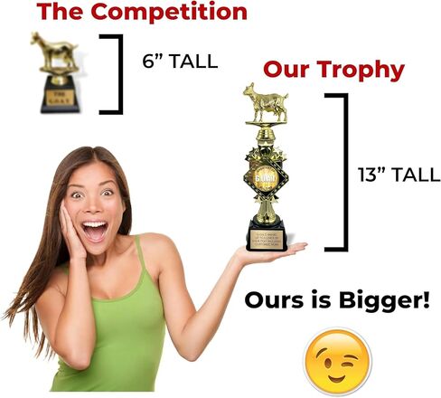 13 "جائزة كبيرة تخصيص كأس الماعز مع نقش على لوحة شخصية ، جوائز مكاتب الماعز المضحك ،" أعظم في كل العصور "للبطل ، أمي ، أبي ، زميل في العمل ، رئيس ، فائز كرة القدم الخيالي in Kuwait