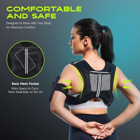 Weighted Vest, 5 10 15 20 25 30 lbs Weighted Vest for Women Men, Weight Vest with Reflective Strips Adjustable Buckle Straps for Walking Running Strength Training Cardio Workout in Saudi Arabia