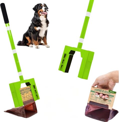 Dispoz-A-Scoop No-Touch, Safety Scoopers (96 Pack) | Disposable Pet Waste Bags, Scoop & Seal, Unscented in Kuwait