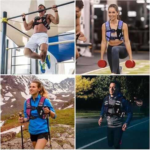 سترة مرجحة للرجال والنساء: Sportneer 8 رطل/12 رطل/15 رطلاً/20 رطلاً/25 رطلاً سترة الوزن مع سترة شريط عاكسة لتدريب قوة التدريب على بناء العضلات فقدان الوزن in Saudi Arabia