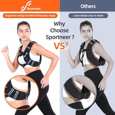 سترة مرجحة للرجال والنساء: Sportneer 8 رطل/12 رطل/15 رطلاً/20 رطلاً/25 رطلاً سترة الوزن مع سترة شريط عاكسة لتدريب قوة التدريب على بناء العضلات فقدان الوزن in Saudi Arabia