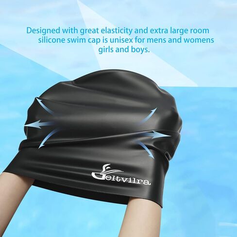 Extra Large Swim Cap for Braids and Dreadlocks Women Men Silicone Swimming Cap for Long Thick Curly Weaves Afro Hair Extensions in Kuwait