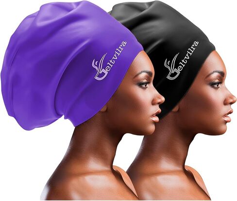 Extra Large Swim Cap for Braids and Dreadlocks Women Men Silicone Swimming Cap for Long Thick Curly Weaves Afro Hair Extensions in Kuwait