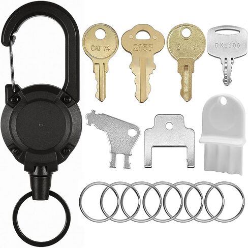 مجموعة مفاتيح منشفة ورقية عالمية مجموعة مفتاح + سلسلة مفاتيح قابلة للسحب - 8 أجهزة كمبيوتر متوافقة مع Tork SCA 1100 ، Bradley 2055 ، Banitor Bobrick Cat 74 ، Kimberly Clark 770301 ، Georgia Pacific ، E114 Dispenser Key in Kuwait