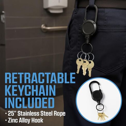 مجموعة مفاتيح منشفة ورقية عالمية مجموعة مفتاح + سلسلة مفاتيح قابلة للسحب - 8 أجهزة كمبيوتر متوافقة مع Tork SCA 1100 ، Bradley 2055 ، Banitor Bobrick Cat 74 ، Kimberly Clark 770301 ، Georgia Pacific ، E114 Dispenser Key in Kuwait