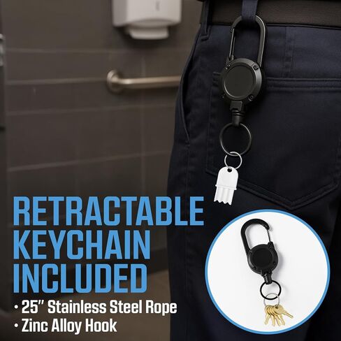 مجموعة مفاتيح منشفة ورقية عالمية مجموعة مفتاح + سلسلة مفاتيح قابلة للسحب - 8 أجهزة كمبيوتر متوافقة مع Tork SCA 1100 ، Bradley 2055 ، Banitor Bobrick Cat 74 ، Kimberly Clark 770301 ، Georgia Pacific ، E114 Dispenser Key in Kuwait