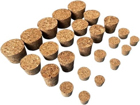 100pcs Wood Cork Lab Test Tube Plug Essential Oil Small Glass Bottle Stopper Lid(21x16x20mm) in Saudi Arabia
