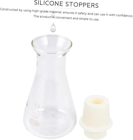 سدادات aboofan 5pcs لأنابيب الاختبار وقوارير erlenmeyer وسدادات الزجاجة السلسة لاستخدام المختبر in Kuwait