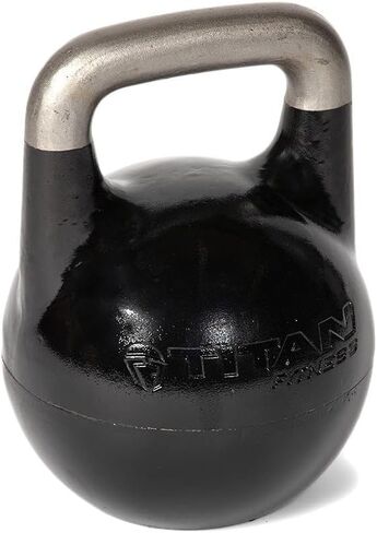 Titan Fitness Adjustable Competition Kettlebell, 12-32 KG, Ergonomic Smooth Grip Handle, Flat Base for Floor Exercises, Strength Training Kettlebells for Home Gym in Kuwait