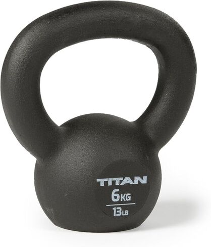 Titan Fitness Cast Iron Kettlebell ، قطعة واحدة من العلامات ، KG و LB ، تمرين كامل الجسم in Saudi Arabia