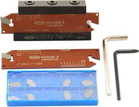 Shars 3/4" Self-Lock Block SLTBN19-5 with 5 Pcs GTN-3 and 5 Pcs Gtn-4 Inserts, Cut-off Blade NCIH26-3 and NCIH26-4 404-0461 P] in Saudi Arabia