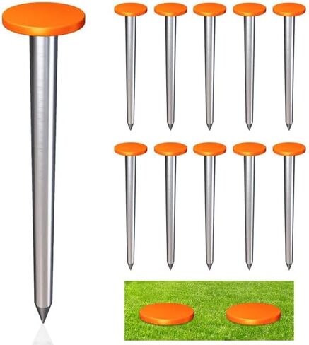 10Pack Low Profile Survey Stakes Stainless Steel Heavy Duty Survey Markers Stakes Low Profile Survey Markers Property Line Markers Property Markers for Property Line Ground Septic Tank Markers (10) in Saudi Arabia